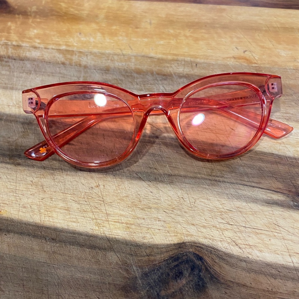 Lucky brand orange clear sunglasses